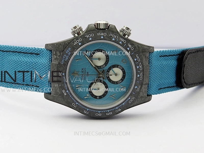 Daytona DIW Black Carbon DIWF Best Edition Blue Dial On Blue Nylon Strap A4801