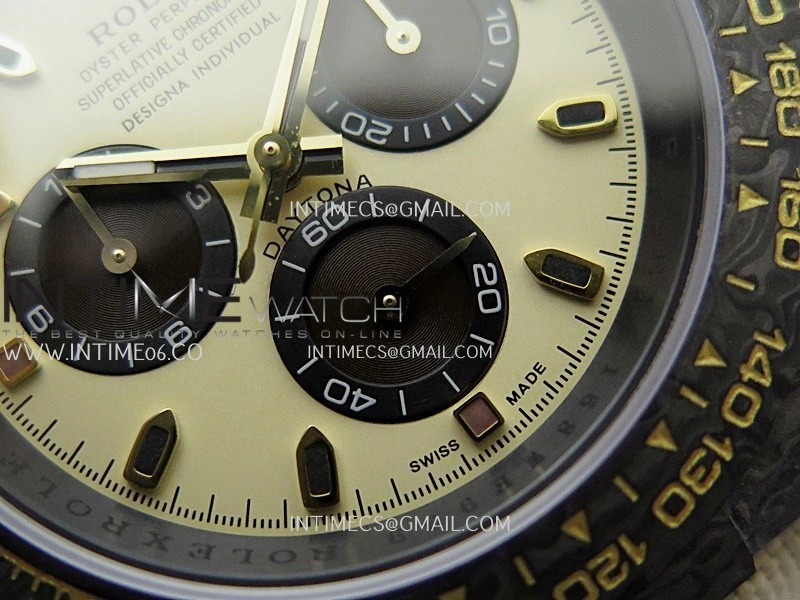 Daytona DIW Black Carbon DIWF Best Edition Cream Dial On Cream Nylon Strap A4801