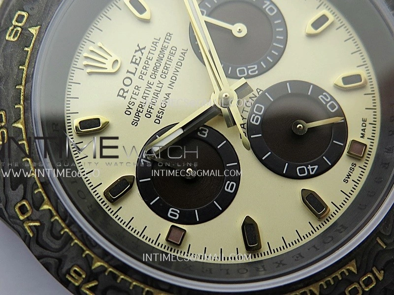 Daytona DIW Black Carbon DIWF Best Edition Cream Dial On Cream Nylon Strap A4801