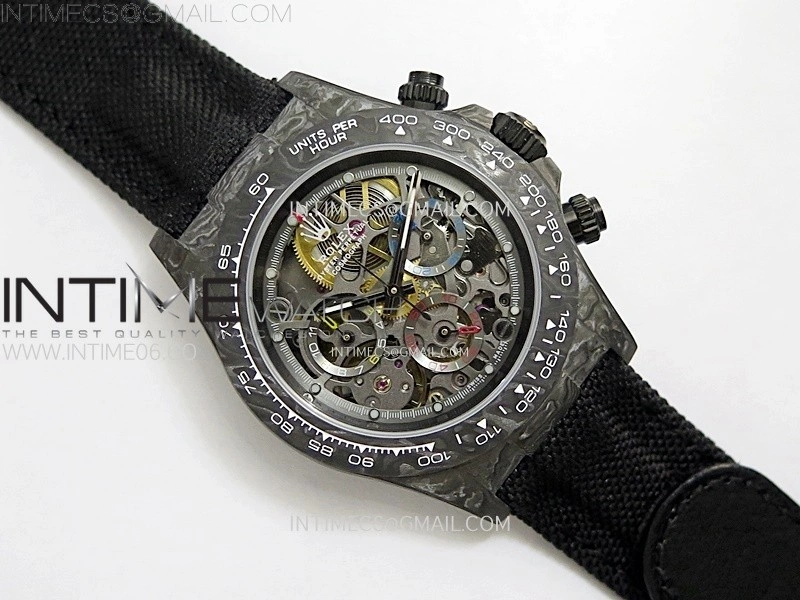 Daytona DIW Carbon DIWF Best Edition Skeleton Dial on Black Nylon Strap SA4130