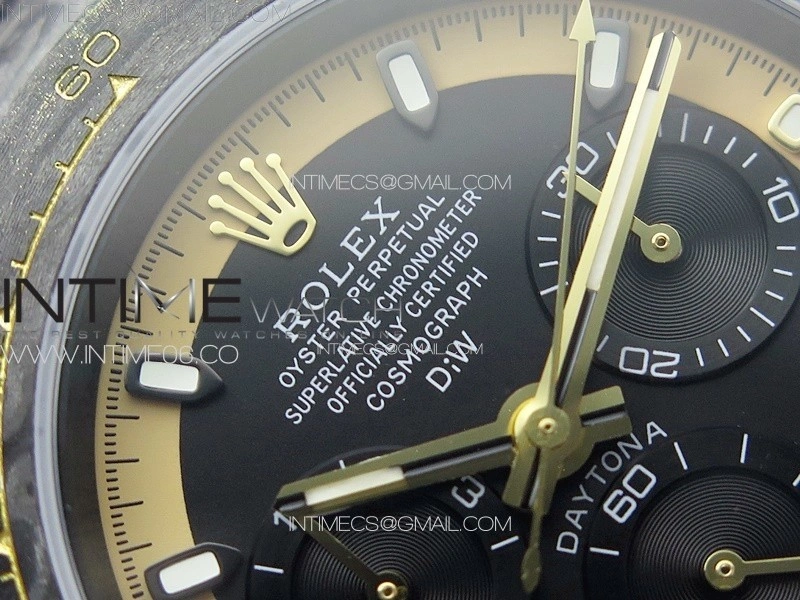 Daytona DIW Carbon YG DIWF Best Edition Black Gold Dial on Black Nylon Strap A7750