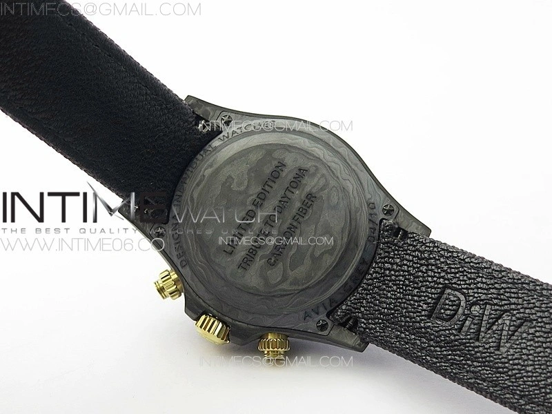 Daytona DIW Carbon YG DIWF Best Edition Black Gold Dial on Black Nylon Strap A7750