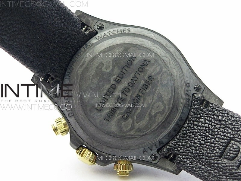 Daytona DIW Carbon YG DIWF Best Edition Black Gold Dial on Black Nylon Strap A7750