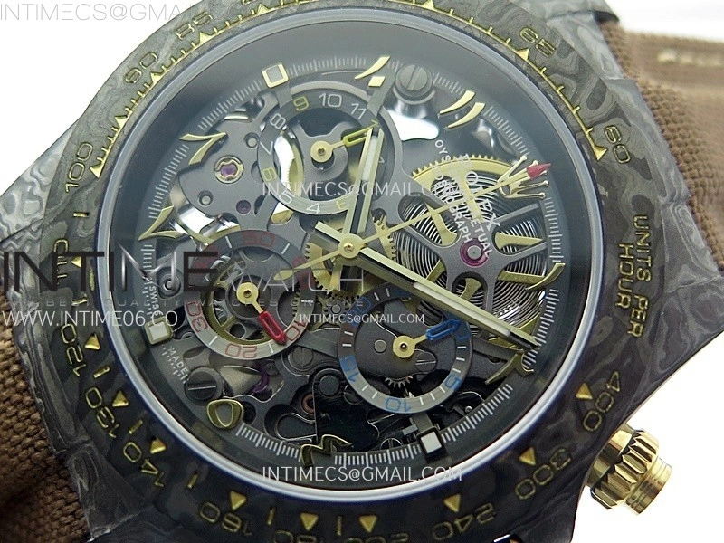 Daytona DIW Carbon YG DIWF Best Edition Skeleton Dial on Brown Nylon Strap SA4130