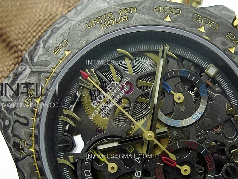 Daytona DIW Carbon YG DIWF Best Edition Skeleton Dial on Brown Nylon Strap SA4130