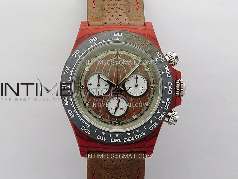 Daytona DIW Red Carbon DIWF Best Edition Brown Dial On Brown Leather Strap A4801