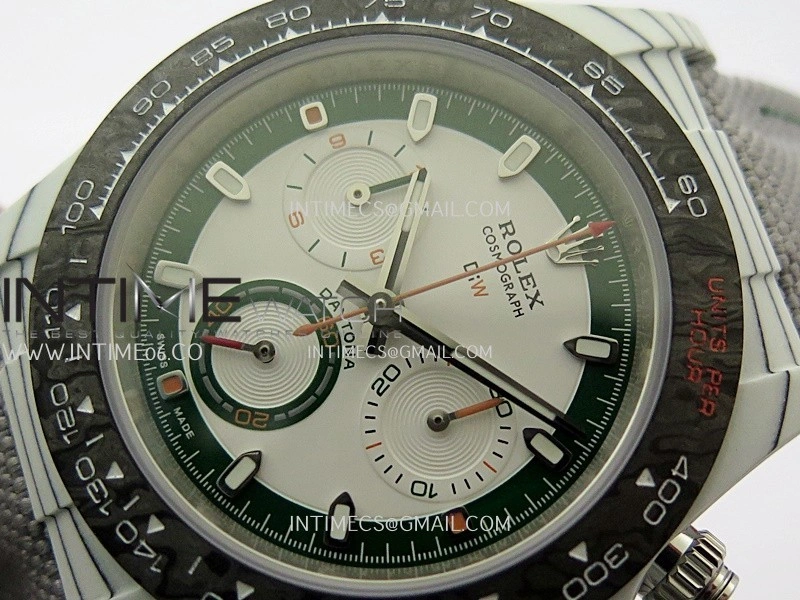 Daytona DIW White Carbon DIWF Best Edition White Dial On Gray Nylon Strap A4801