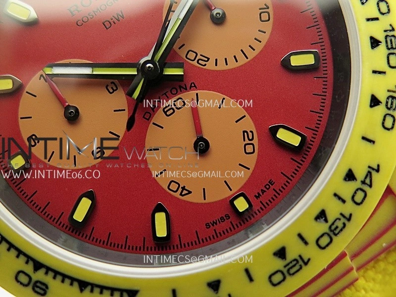 Daytona DIW Yellow Carbon DIWF Best Edition Red Dial On Yellow Nylon Strap A4801