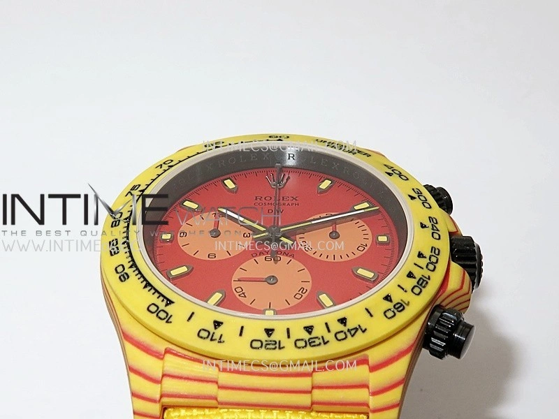 Daytona DIW Yellow Carbon DIWF Best Edition Red Dial On Yellow Nylon Strap A4801