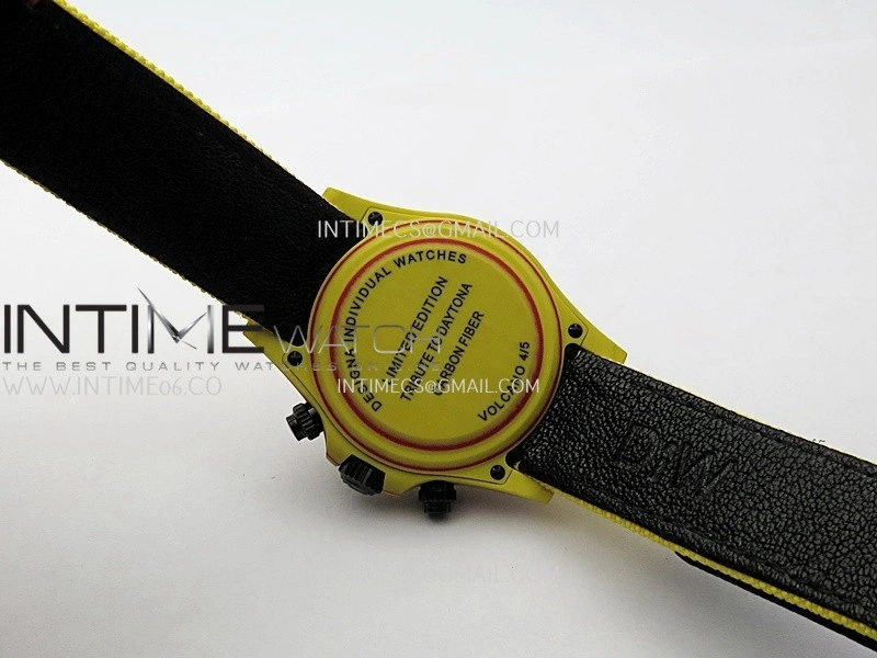 Daytona DIW Yellow Carbon DIWF Best Edition Red Dial On Yellow Nylon Strap A4801