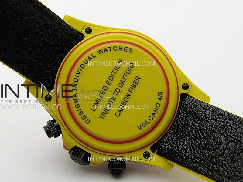 Daytona DIW Yellow Carbon DIWF Best Edition Red Dial On Yellow Nylon Strap A4801
