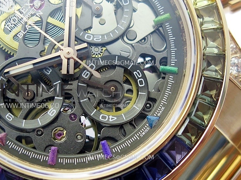 Daytona RG Rainbow Bezel GETF Best Edition Skeleton Dial on RG Bracelet SA4130