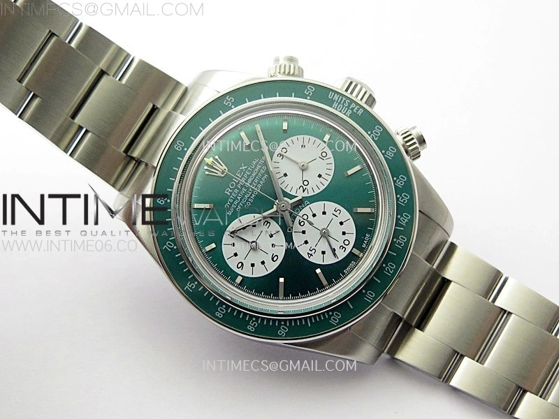 Daytona SS ADGF Best Edition Green White Dial on SS Bracelet A7750