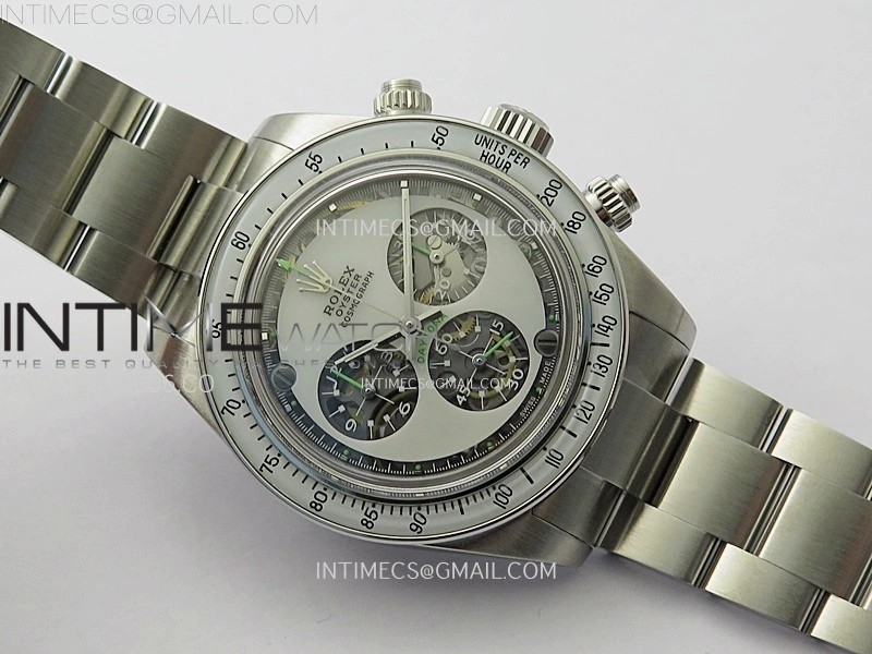Daytona SS ADGF Best Edition White Skeleton Dial on SS Bracelet SA4130