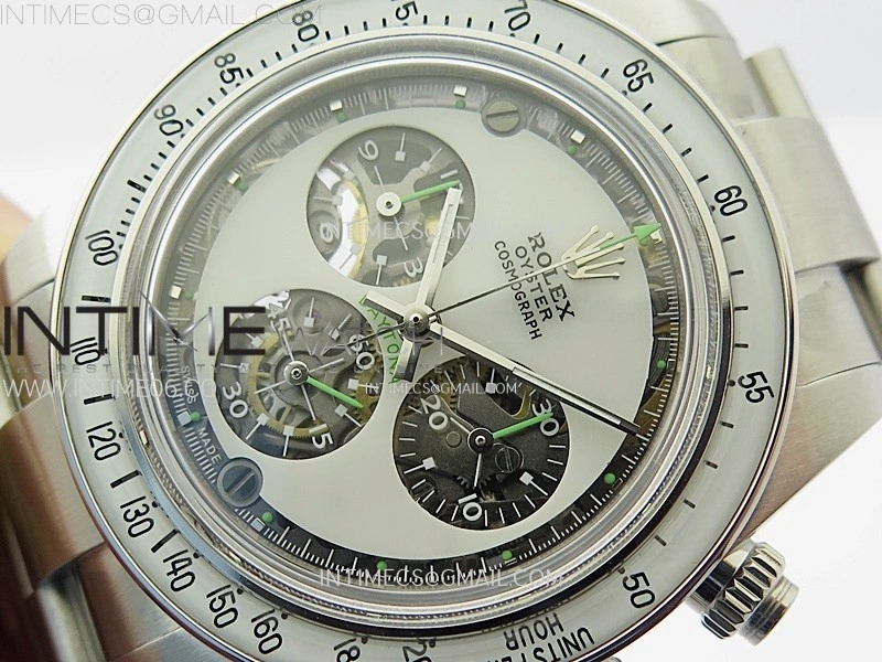 Daytona SS ADGF Best Edition White Skeleton Dial on SS Bracelet SA4130