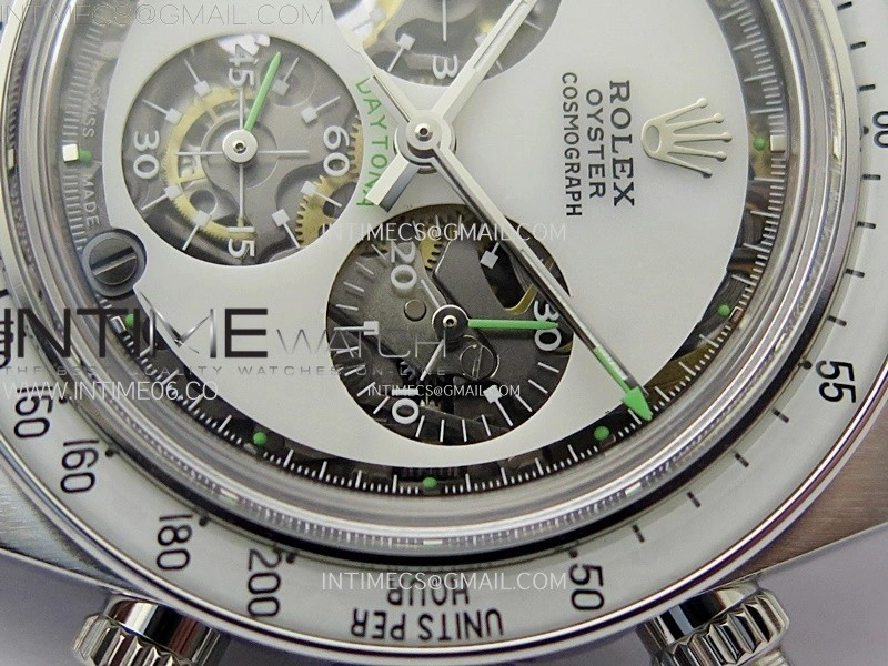 Daytona SS ADGF Best Edition White Skeleton Dial on SS Bracelet SA4130