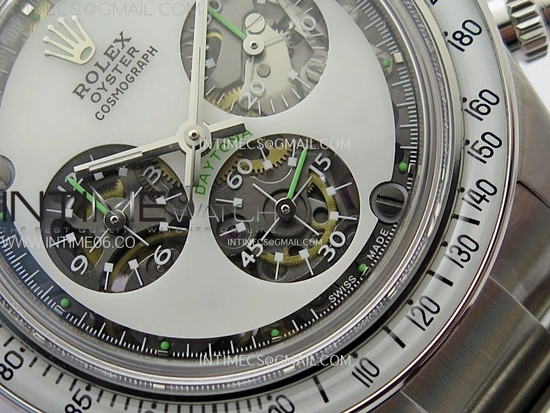 Daytona SS ADGF Best Edition White Skeleton Dial on SS Bracelet SA4130