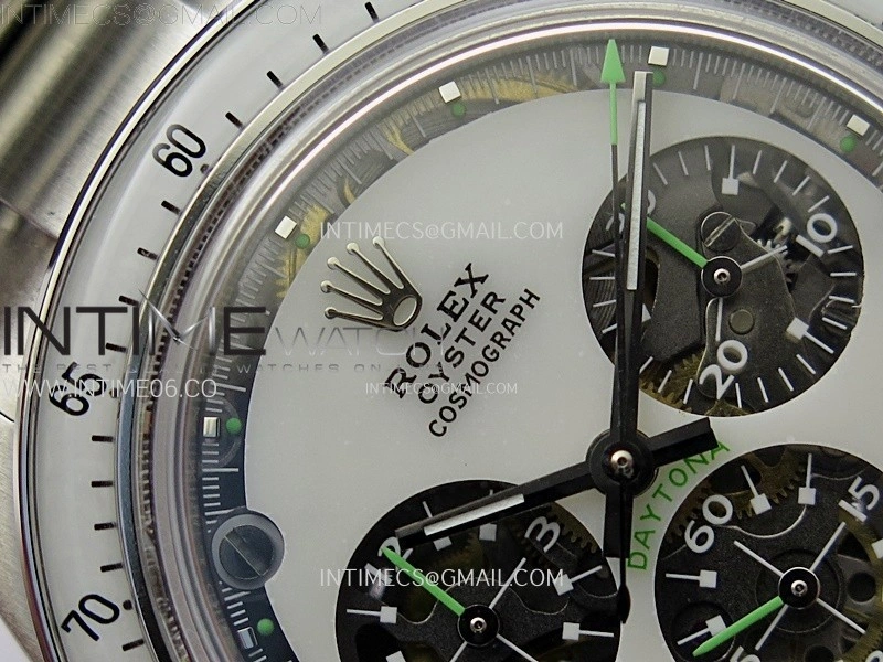 Daytona SS ADGF Best Edition White Skeleton Dial on SS Bracelet SA4130