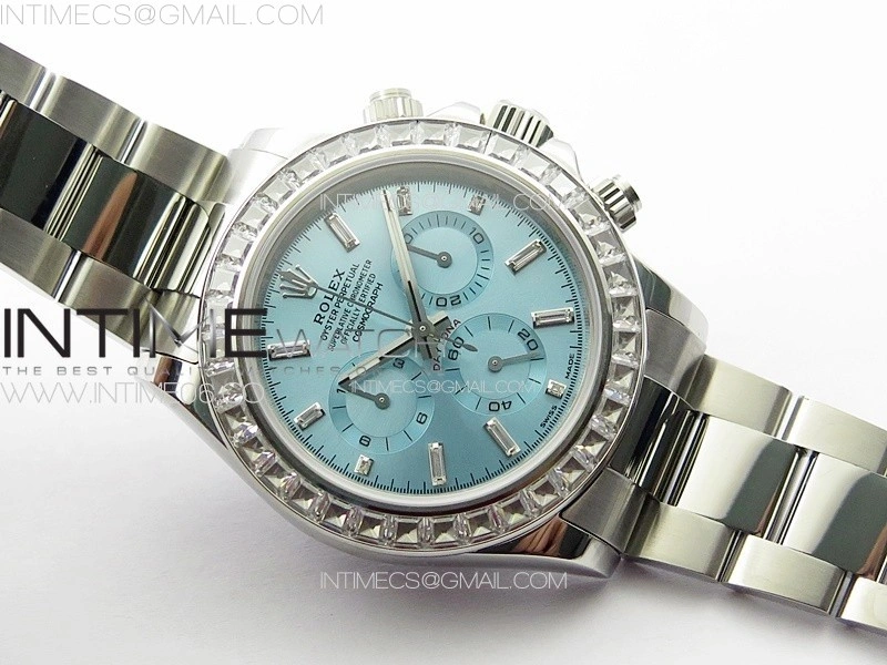 Daytona T Crystals Bezel SS APSF Best Edition Ice Blue Dial On SS Bracelet A7750