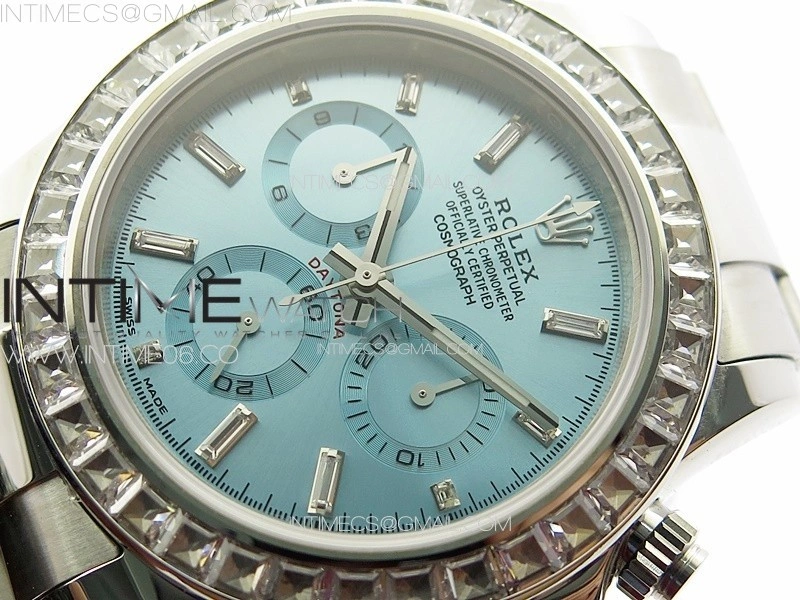 Daytona T Crystals Bezel SS APSF Best Edition Ice Blue Dial On SS Bracelet A7750