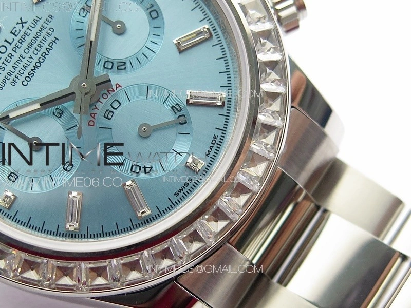 Daytona T Crystals Bezel SS APSF Best Edition Ice Blue Dial On SS Bracelet A7750