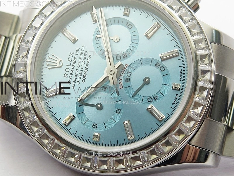 Daytona T Crystals Bezel SS APSF Best Edition Ice Blue Dial On SS Bracelet A7750