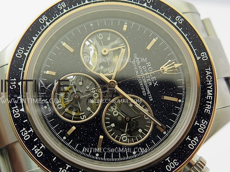 Daytona X SS RG ADGF Best Edition Black Skeleton Dial On SS Bracelet SA4130