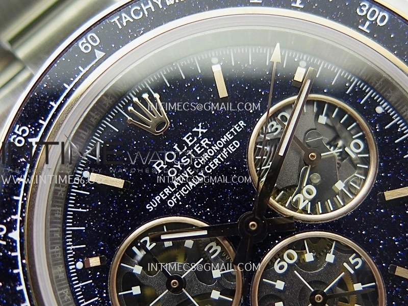 Daytona X SS RG ADGF Best Edition Black Skeleton Dial On SS Bracelet SA4130