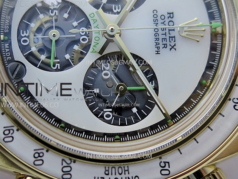 Daytona YG ADGF Best Edition White Skeleton Dial on YG Bracelet SA4130
