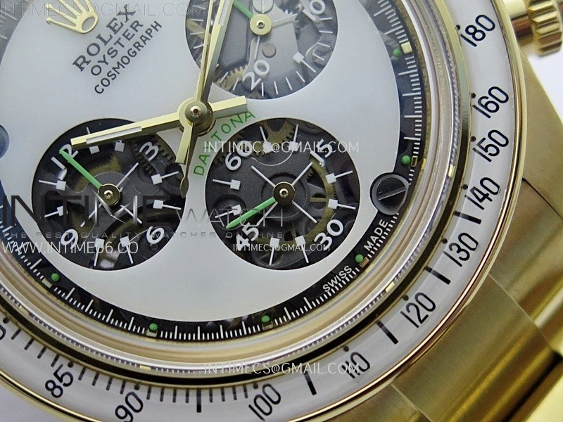 Daytona YG ADGF Best Edition White Skeleton Dial on YG Bracelet SA4130