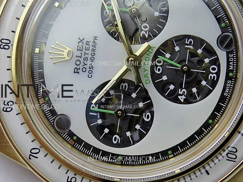 Daytona YG ADGF Best Edition White Skeleton Dial on YG Bracelet SA4130