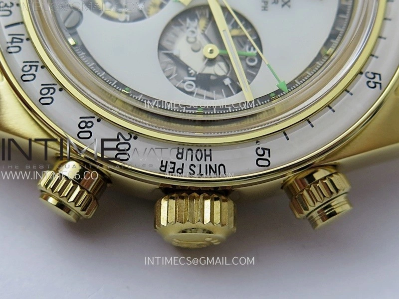 Daytona YG ADGF Best Edition White Skeleton Dial on YG Bracelet SA4130