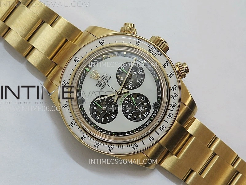 Daytona YG ADGF Best Edition White Skeleton Dial on YG Bracelet SA4130