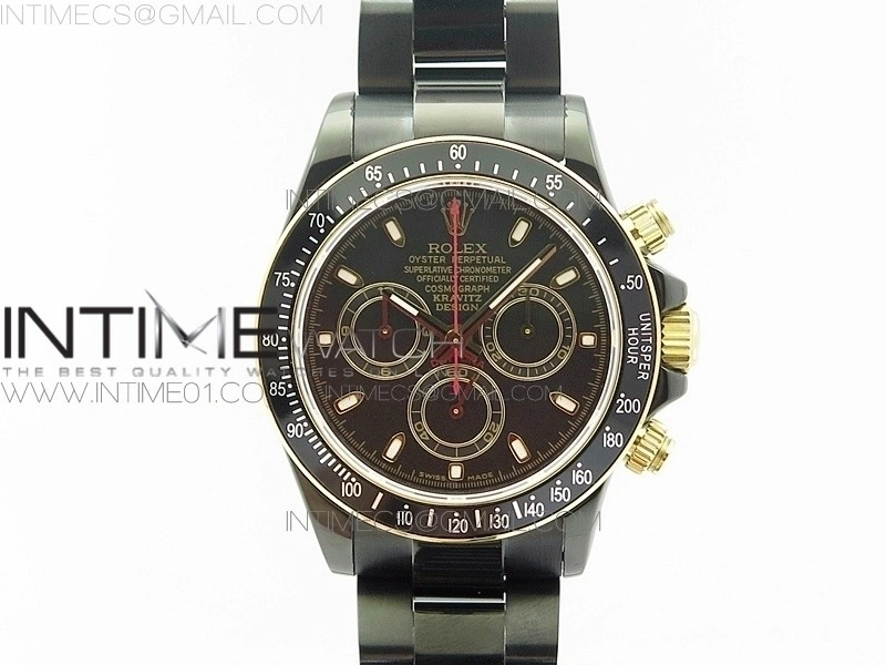 Daytona YG DLC BP Kravitz Best Edition Black Dial on SS Bracelet A4130