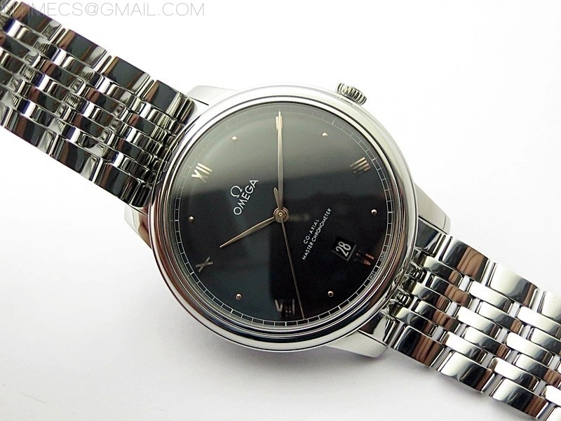 De Ville 40mm SS GTF 1:1 Best Edition Black Dial on SS Bracelet A8000