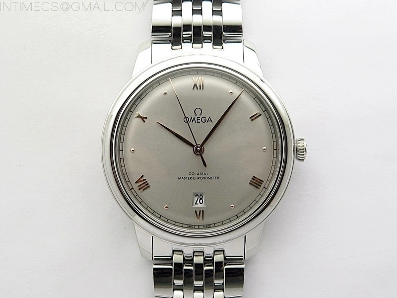 De Ville 40mm SS GTF 1:1 Best Edition Silver Dial RG Markers on SS Bracelet A8000