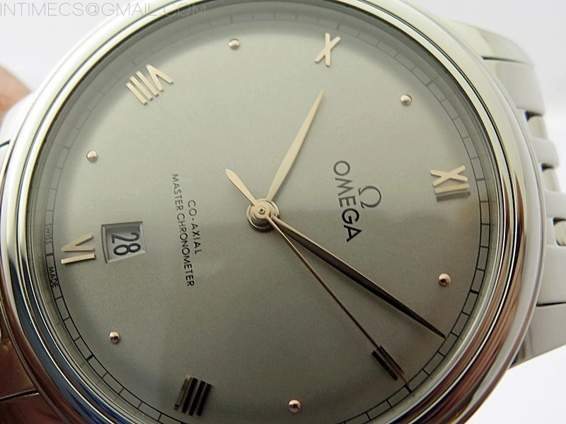 De Ville 40mm SS GTF 1:1 Best Edition Silver Dial RG Markers on SS Bracelet A8000