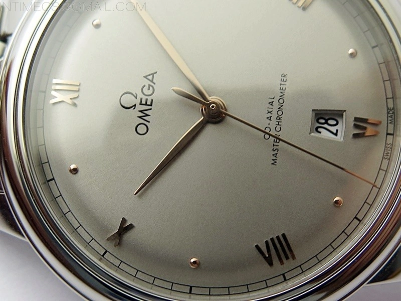 De Ville 40mm SS GTF 1:1 Best Edition Silver Dial RG Markers on SS Bracelet A8000