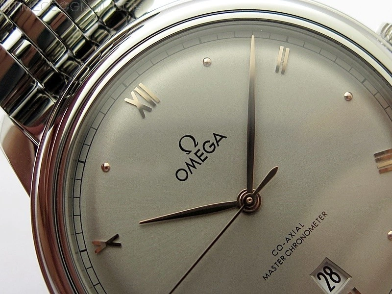 De Ville 40mm SS GTF 1:1 Best Edition Silver Dial RG Markers on SS Bracelet A8000