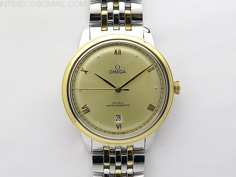 De Ville 40mm SS YG GTF 1:1 Best Edition Gold Dial on SS YG Bracelet A8000