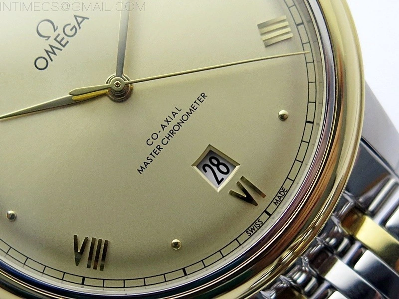 De Ville 40mm SS YG GTF 1:1 Best Edition Gold Dial on SS YG Bracelet A8000