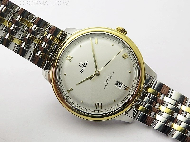 De Ville 40mm SS YG GTF 1:1 Best Edition White Dial on SS YG Bracelet A8000