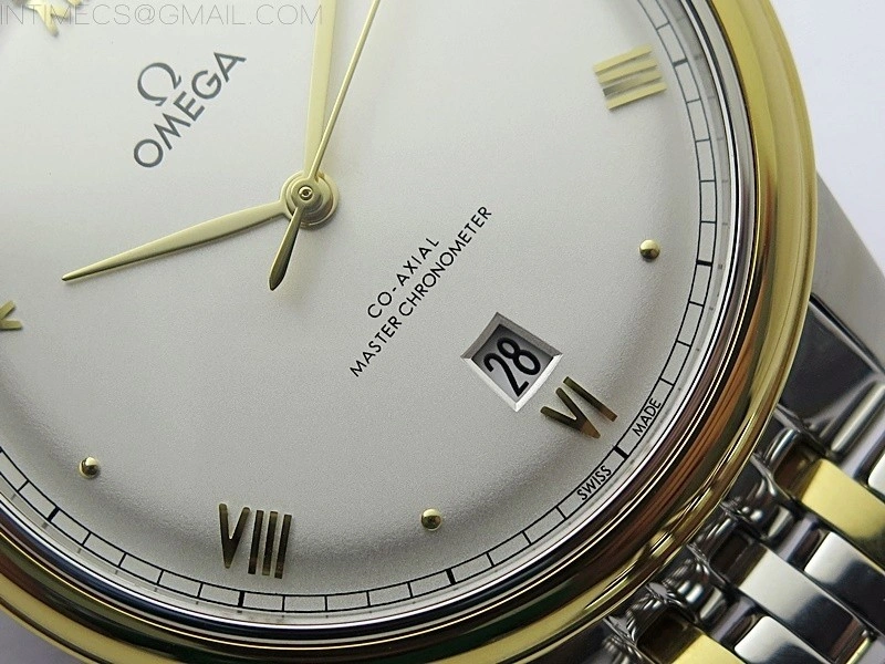 De Ville 40mm SS YG GTF 1:1 Best Edition White Dial on SS YG Bracelet A8000