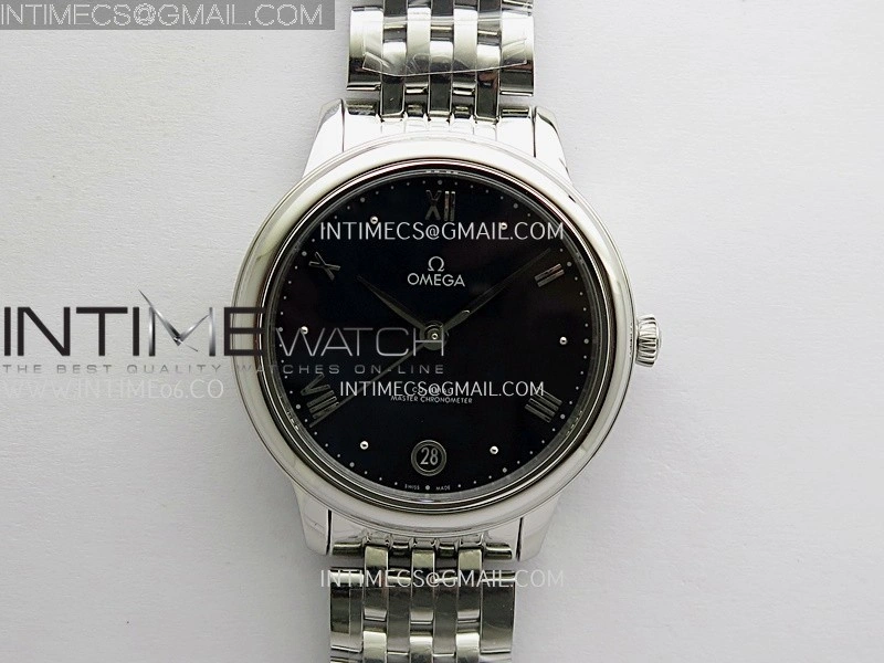 De Ville Prestige 34mm SS VSF 1:1 Best Edition Blue Dial On SS Bracelet A8000