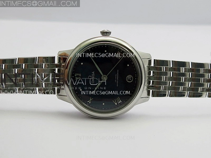 De Ville Prestige 34mm SS VSF 1:1 Best Edition Blue Dial On SS Bracelet A8000