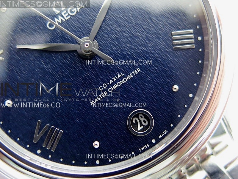 De Ville Prestige 34mm SS VSF 1:1 Best Edition Blue Dial On SS Bracelet A8000