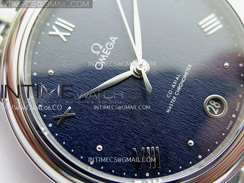 De Ville Prestige 34mm SS VSF 1:1 Best Edition Blue Dial On SS Bracelet A8000