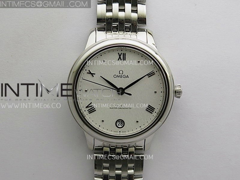 De Ville Prestige 34mm SS VSF 1:1 Best Edition Silver Dial On SS Bracelet A8000