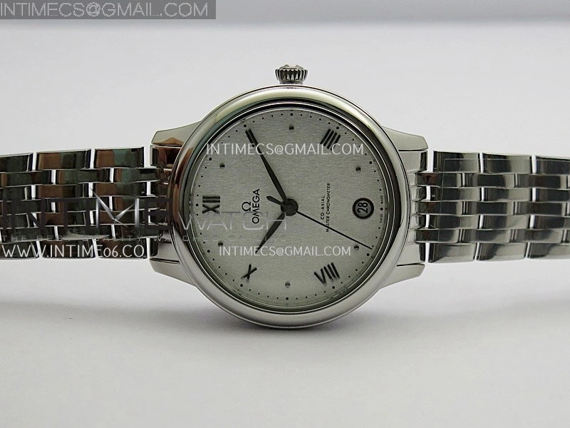 De Ville Prestige 34mm SS VSF 1:1 Best Edition Silver Dial On SS Bracelet A8000