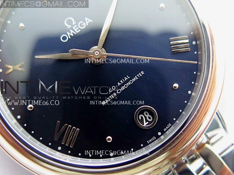 De Ville Prestige 34mm SS RG VSF 1:1 Best Edition Black Dial On SS Bracelet A8000